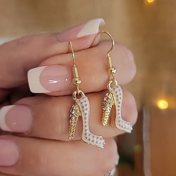 Shoe Addict Bling Charm Drop Earrings - Picture 1 of 7